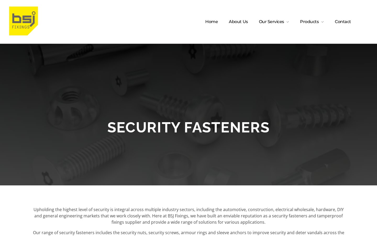 BSJ Fixings individual product detail page