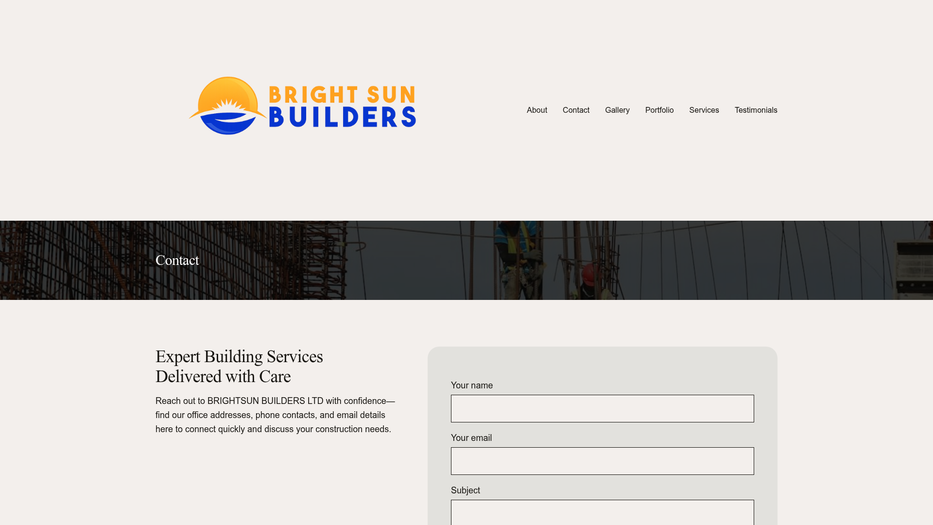 Contact — Bright Sun Builders website