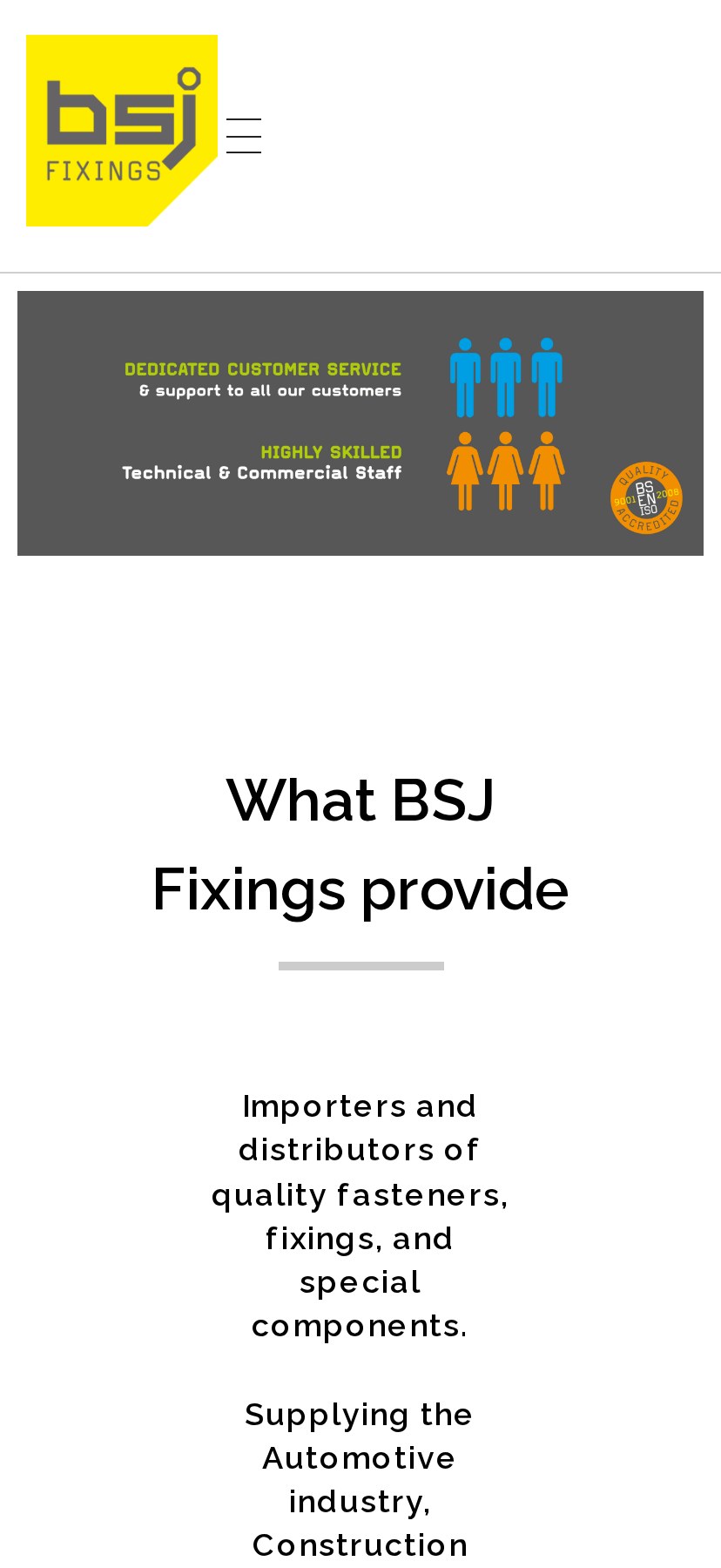 BSJ Fixings mobile responsive view
