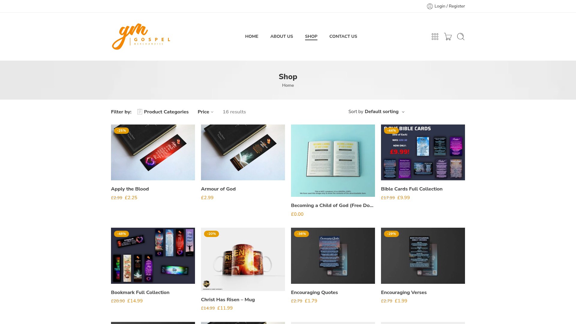 Shop & Conversion — Gospel Merchandise