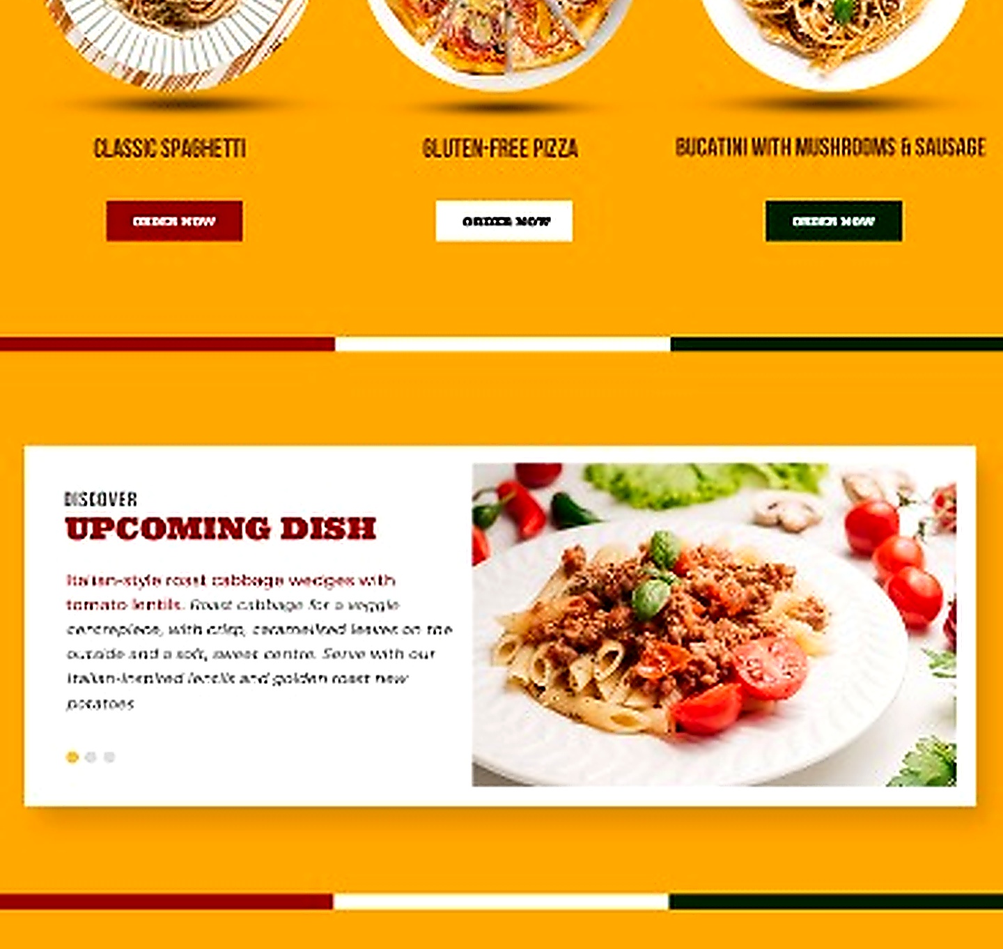 Appetising food-focused layout