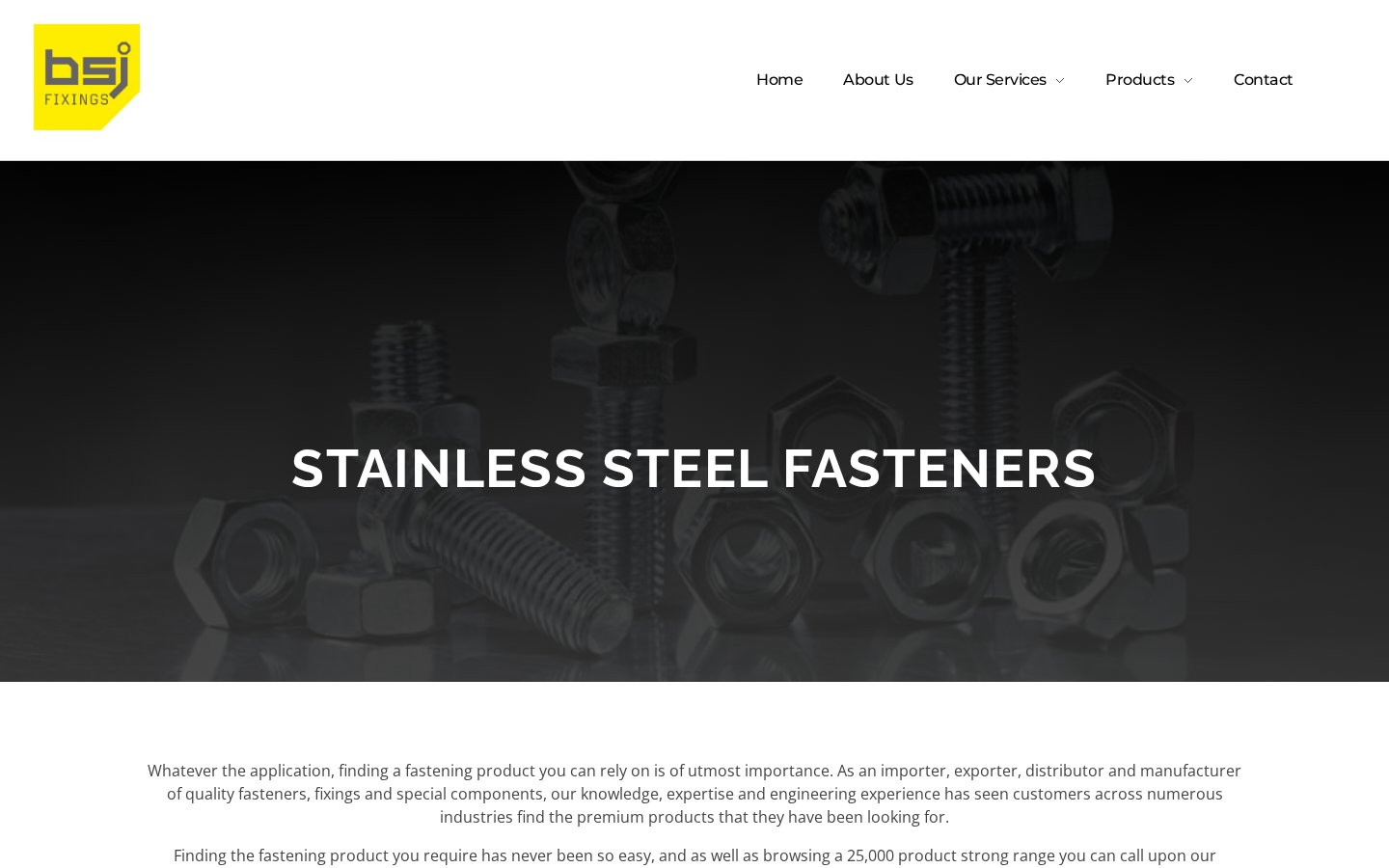 BSJ Fixings category listing page