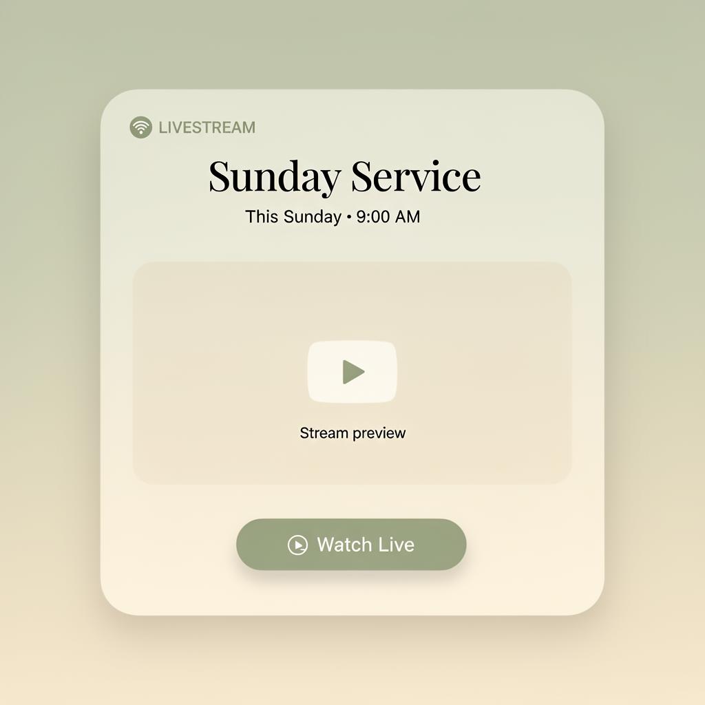 Sunday Service, live. — Church Community App