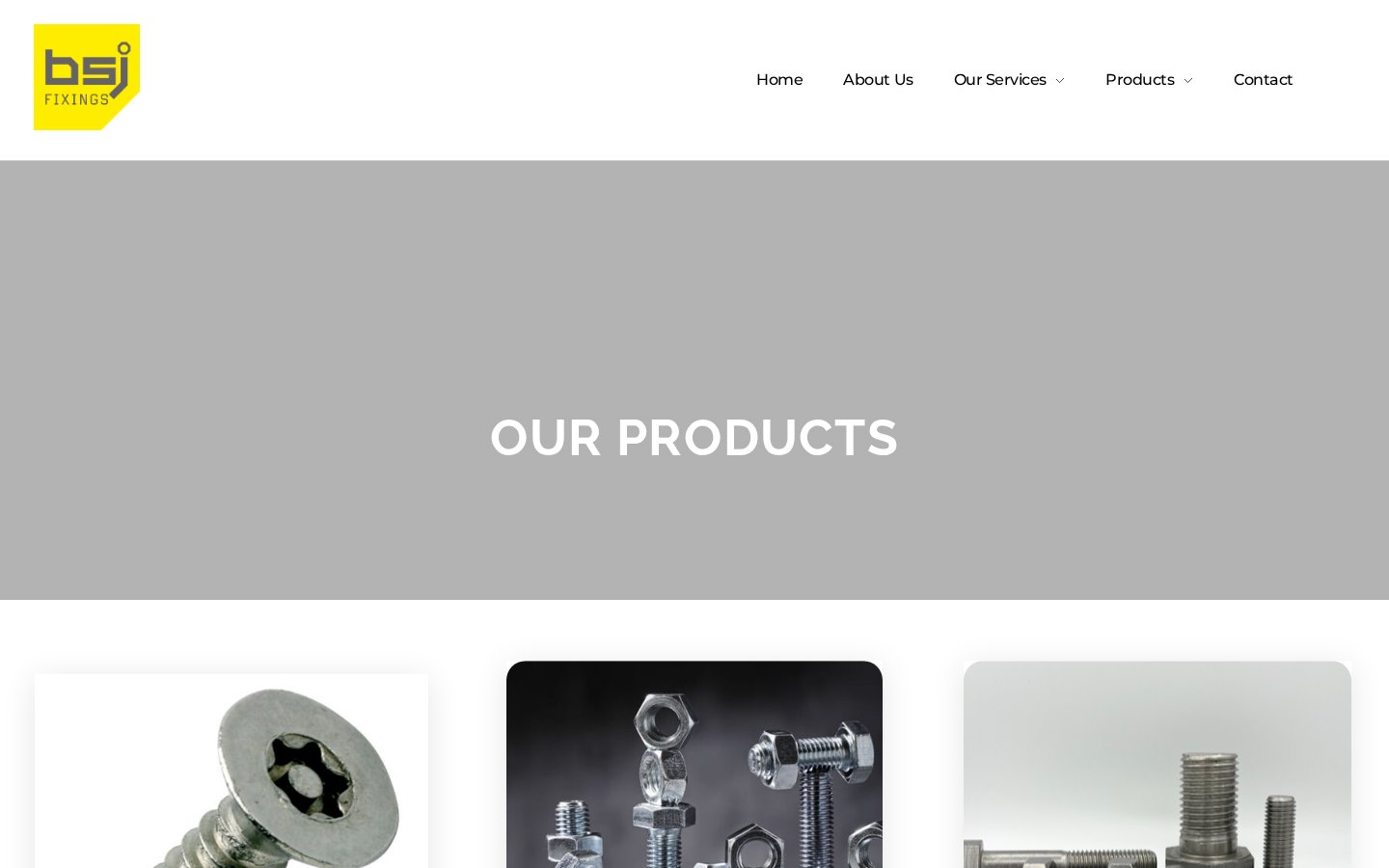 BSJ Fixings product categories overview
