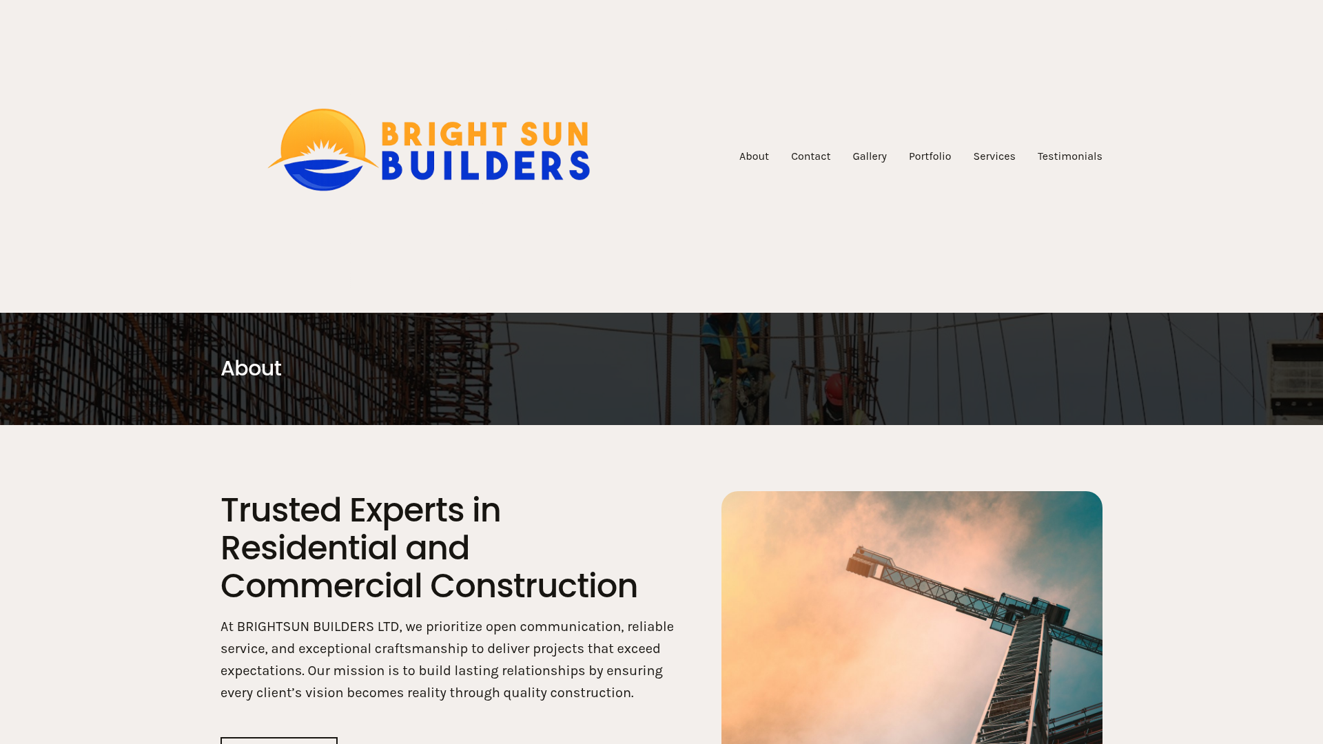About — Bright Sun Builders website