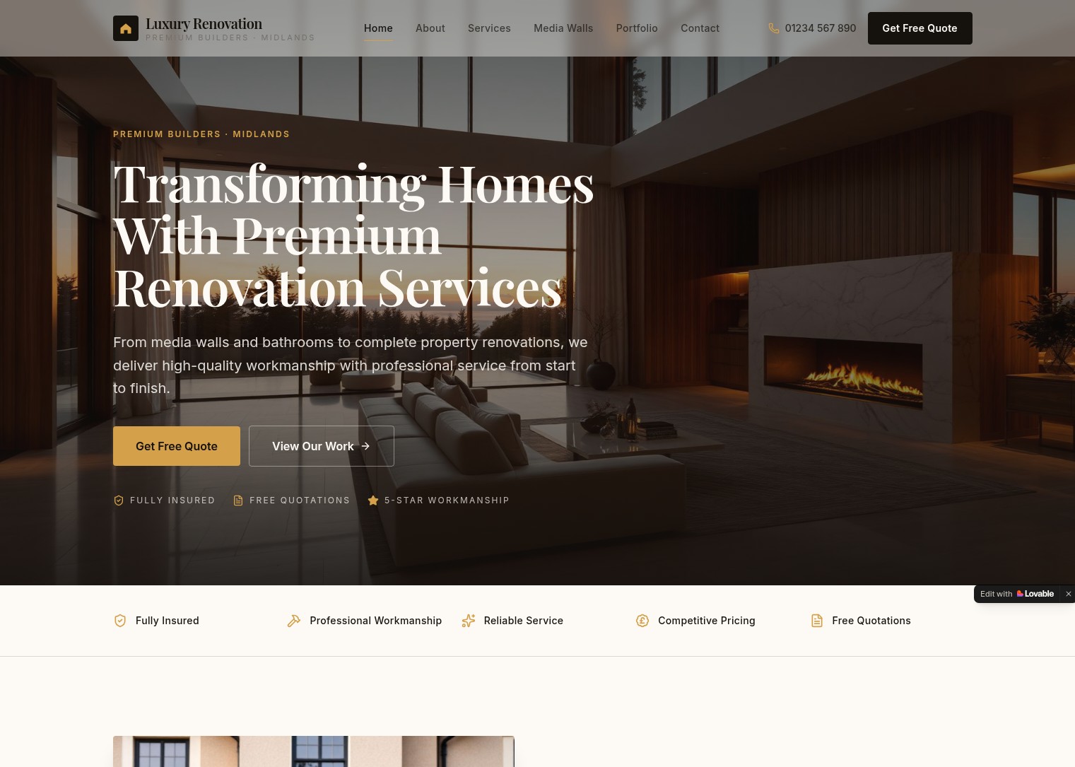 Luxury Renovation website cover